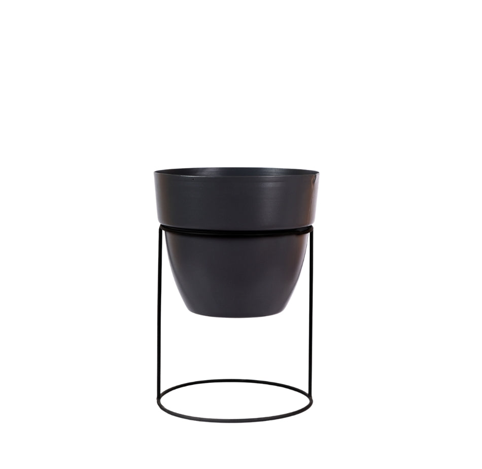 Flower Pot with Metal Stand