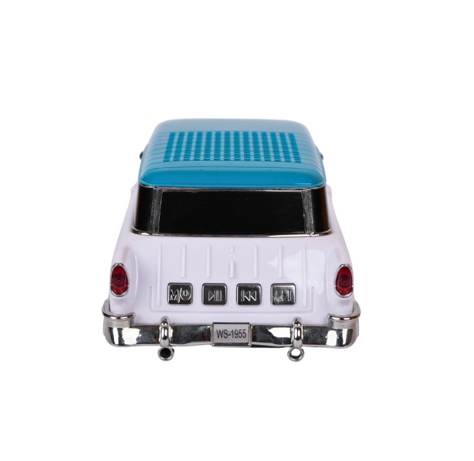 Music Car speaker I Bluetooth Car Speaker & FM Radio | with USB, SD, AUX Input for Office, Home, Garage (Blue & White)