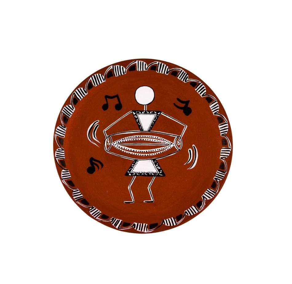 Musical Dholak - Hand-painted Wall Plate, Wall Décor | Wall Art,Decorative for Home & Wall Decoration - (Set of 3)