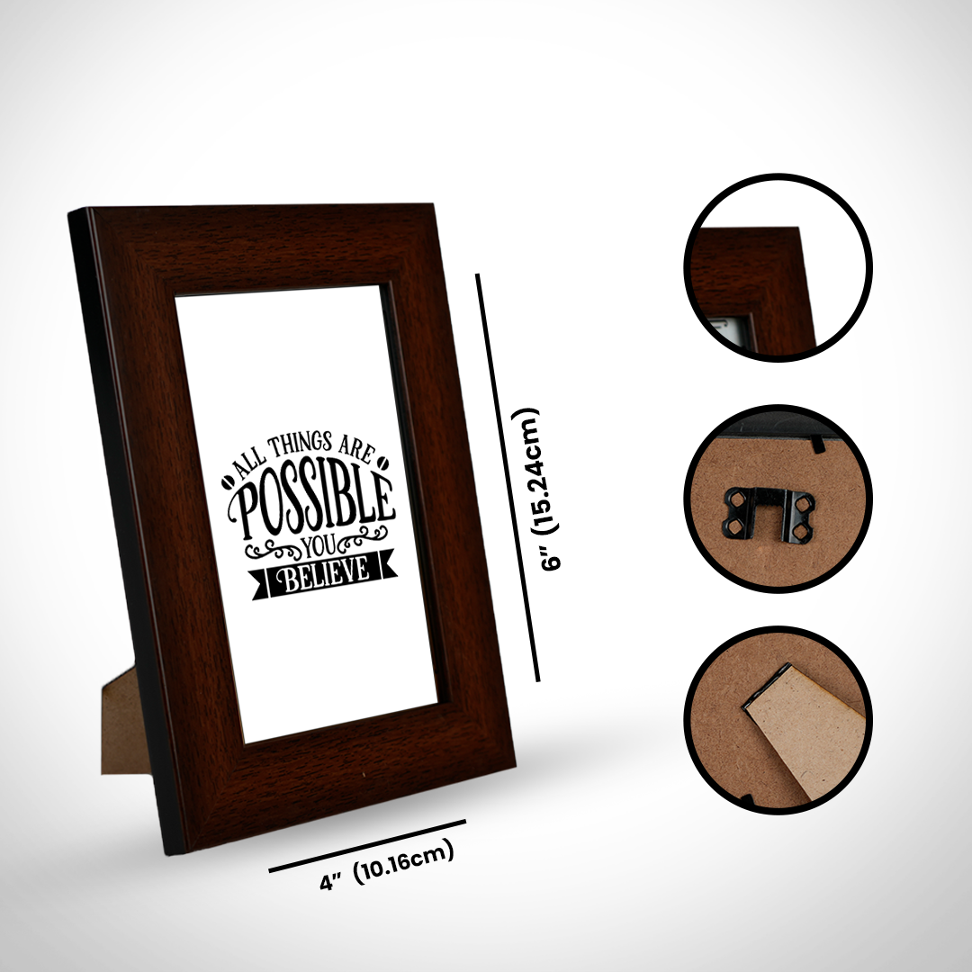 Motivational Quotes Framed "All Things are Possible You Believe" Photo Frames for Office Home Décor (6x4 Inch)