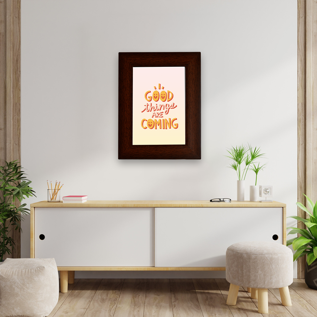 Motivational Quotes Framed "Good Things are Coming" Photo Frames for Office Home Décor (6x4 Inch)