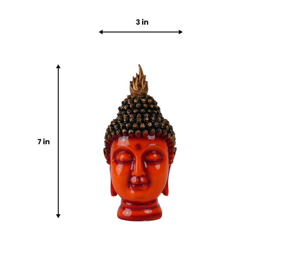 Buddha Head Figurine | Home Decor Accessories Vastu/fengshui Religious Set of 2 pcs