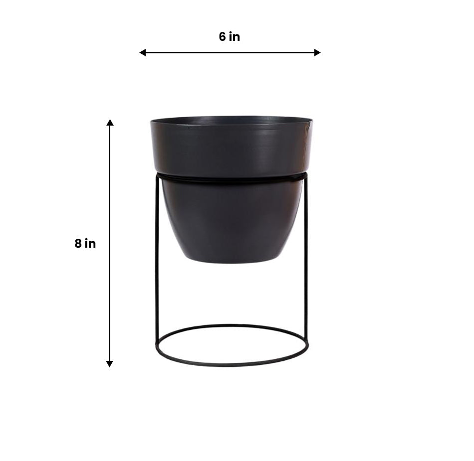 Flower Pot with Metal Stand