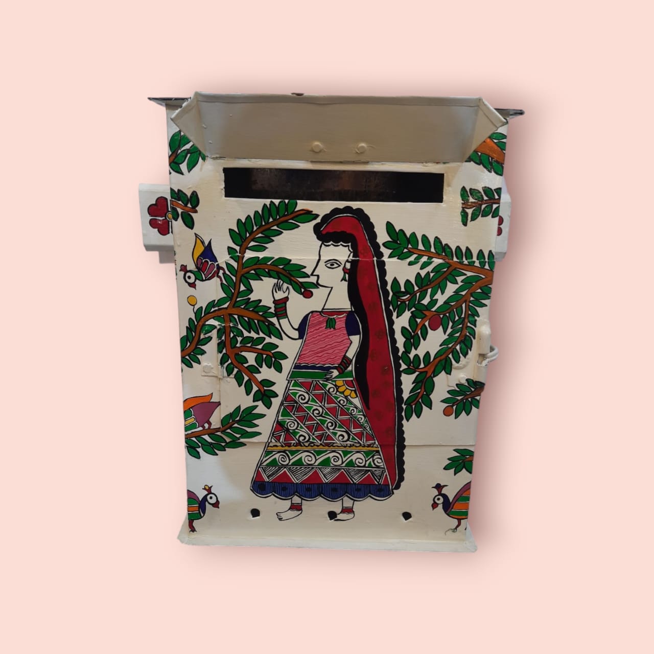 Rajasthani Hand Printed Artistic Mailbox, Postbox, Letter Box, Suggestion, Feedback Box, Personalized Gift, Home Decor (Multicolor)